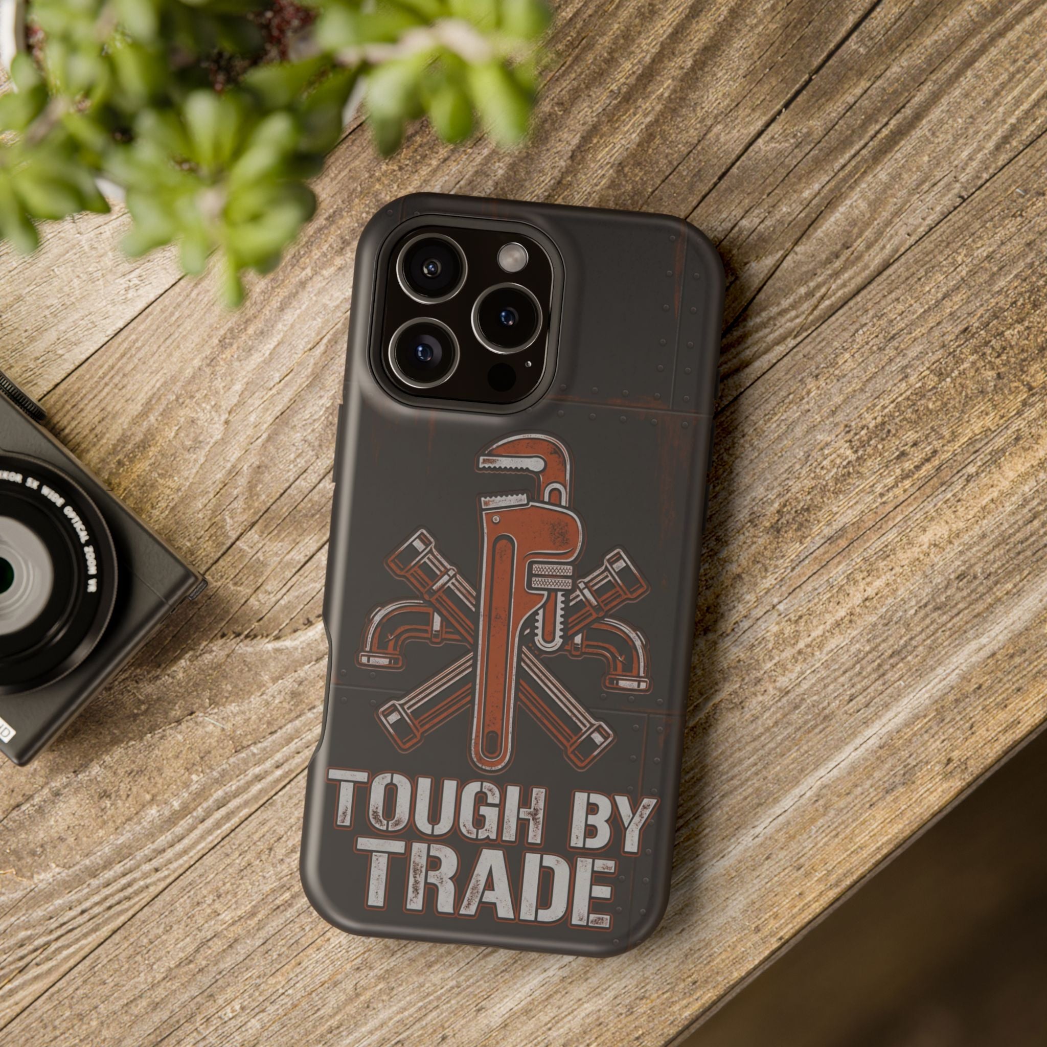 Tough By Trade Phone Case — Crossed Wrenches Wireless Charging Cover