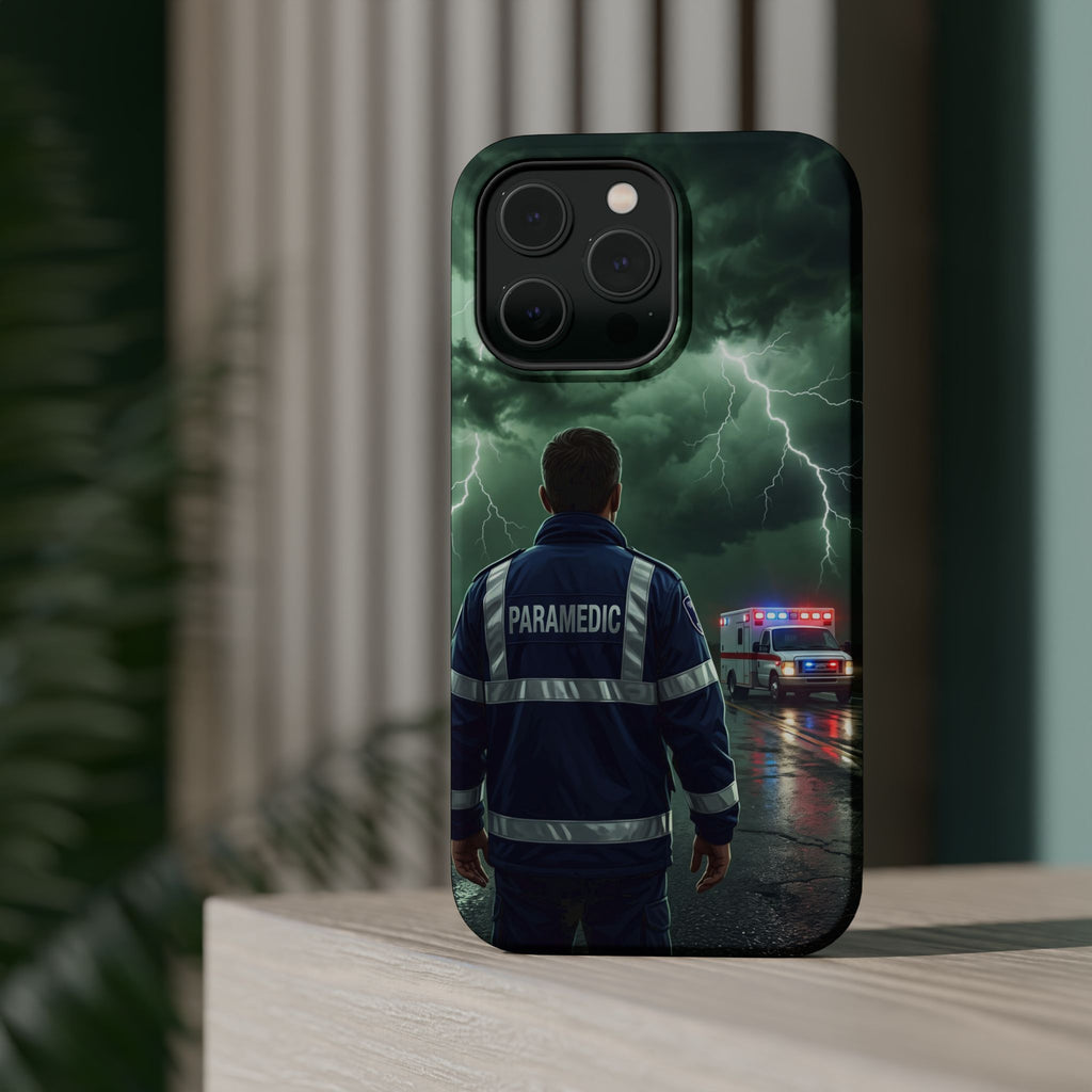 Paramedic Green Storm Phone Case — Magnetic Wireless Charging Cover