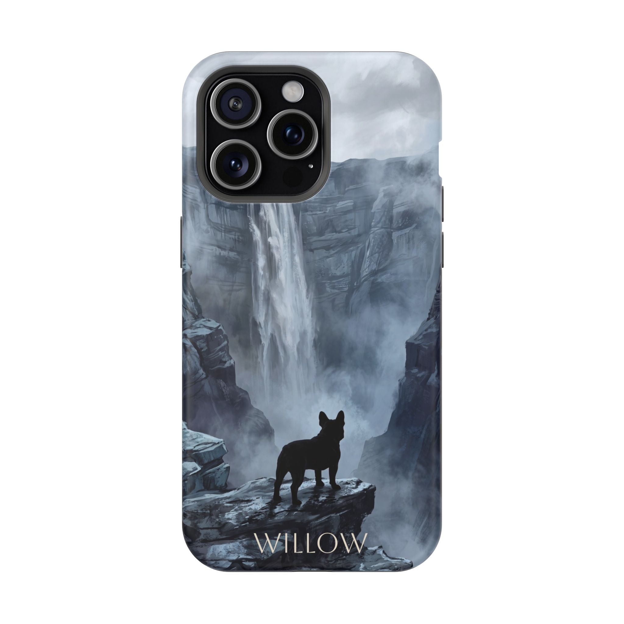 Personalized French Bulldog Misty Waterfall Phone Case — Wireless Charging Cover
