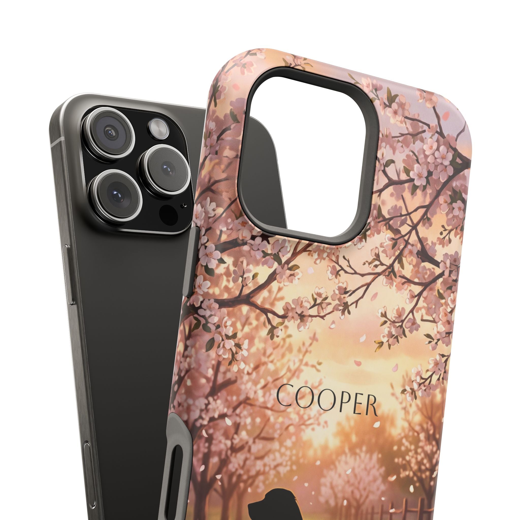 Personalized Golden Retriever Autumn Forest Phone Case — Wireless Charging Cover