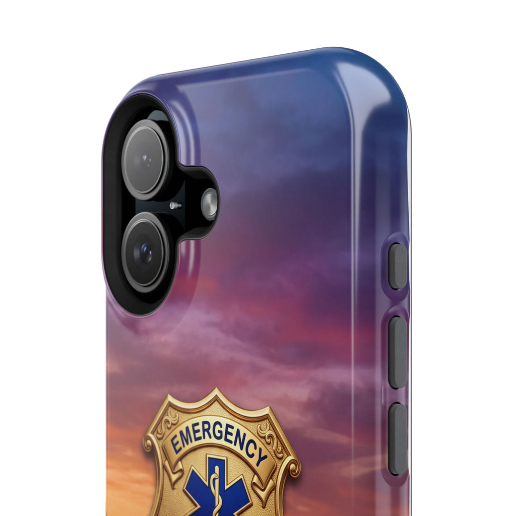 EMS Badge Sunset Skyline Phone Case — Magnetic Wireless Charging Cover