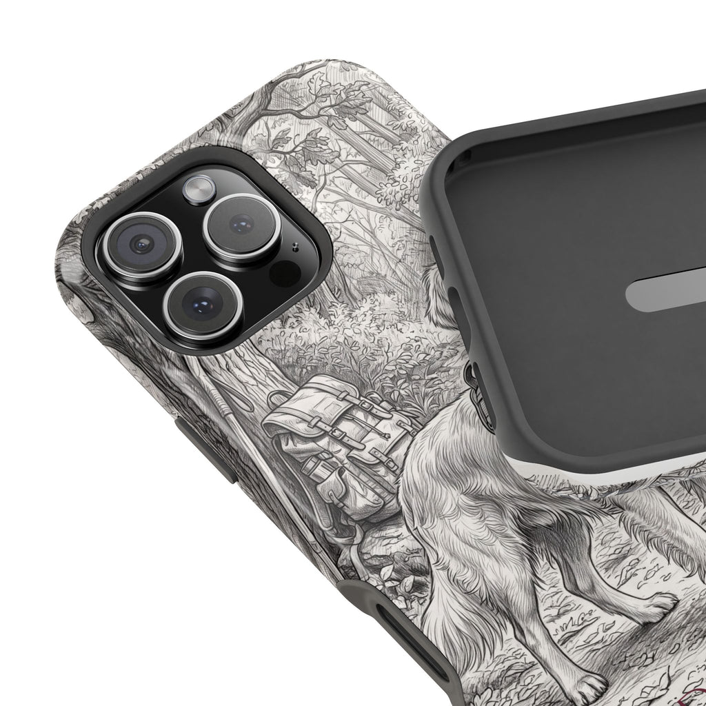 Personalized Golden Retriever Woodland Trail Phone Case — Wireless Charging Cover
