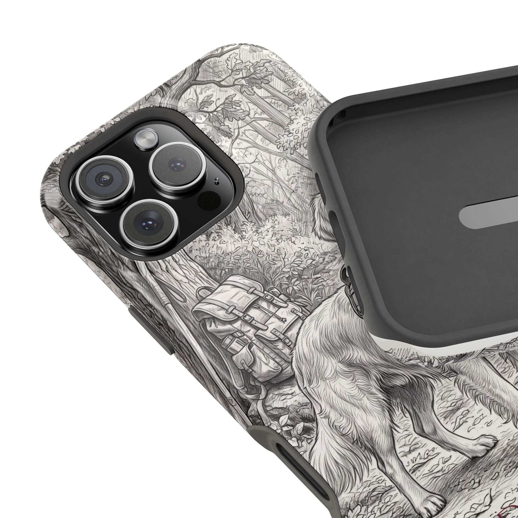 Personalized Golden Retriever Woodland Trail Phone Case — Wireless Charging Cover