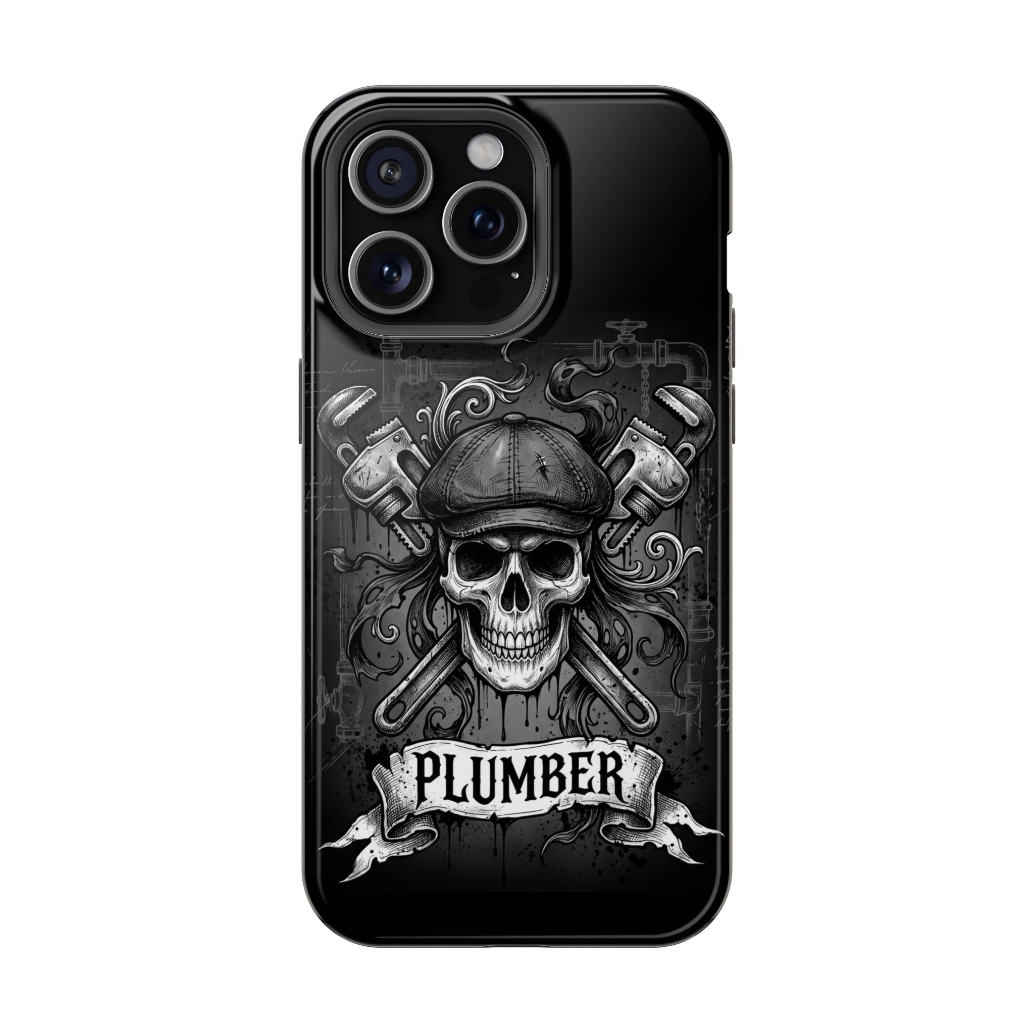 Skull & Wrenches Plumber Phone Case — Wireless Charging Cover