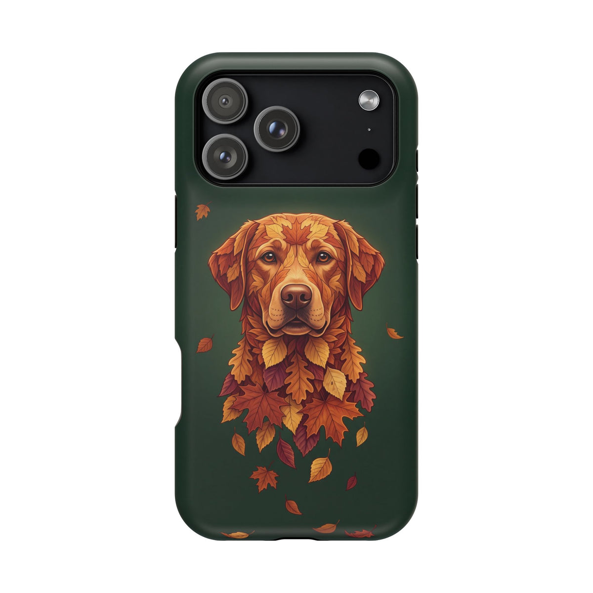 Autumn Leaves Labrador Phone Case — Tough Magnetic Case with Wireless Charging