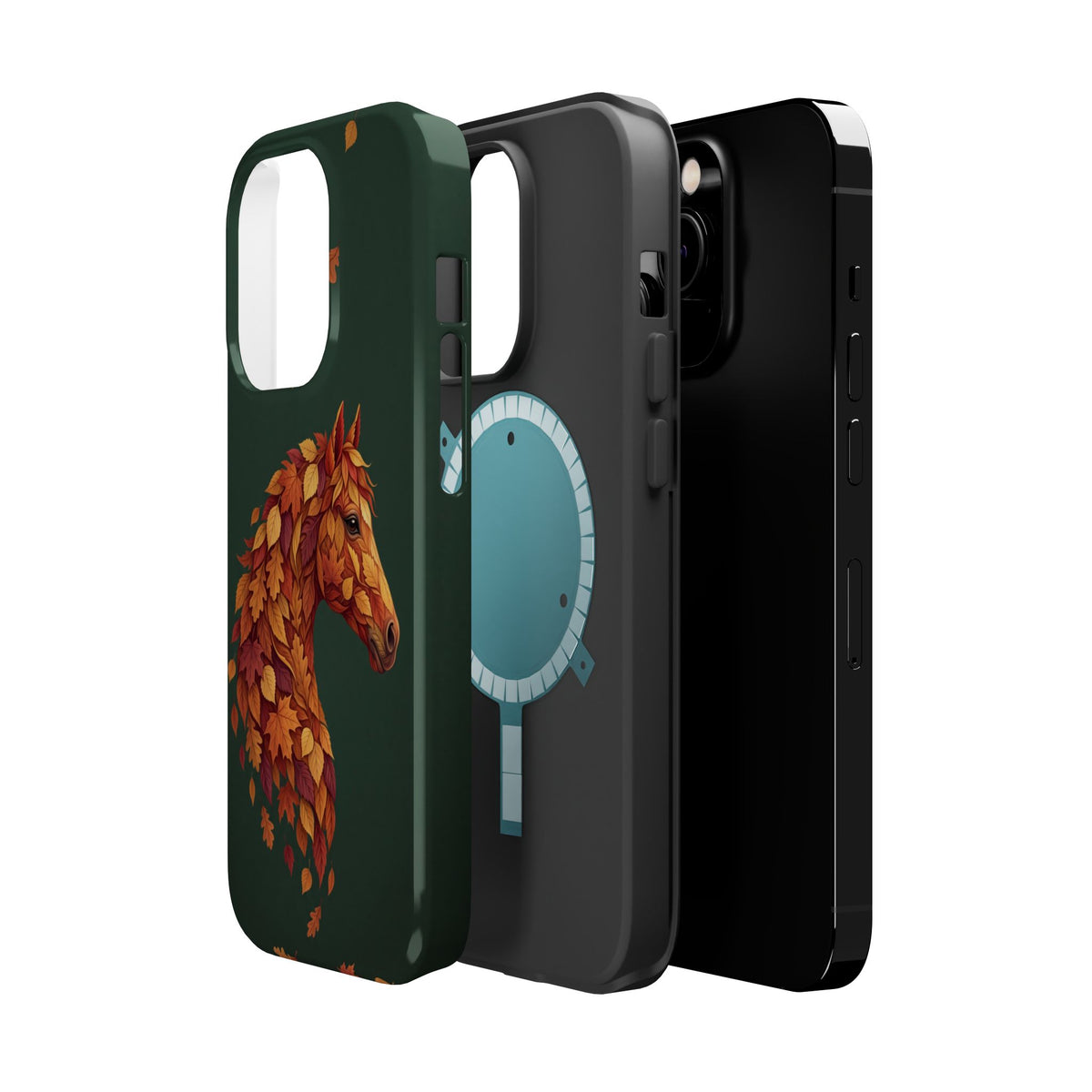 Autumn Leaves Horse Phone Case — Tough Magnetic Case with Wireless Charging