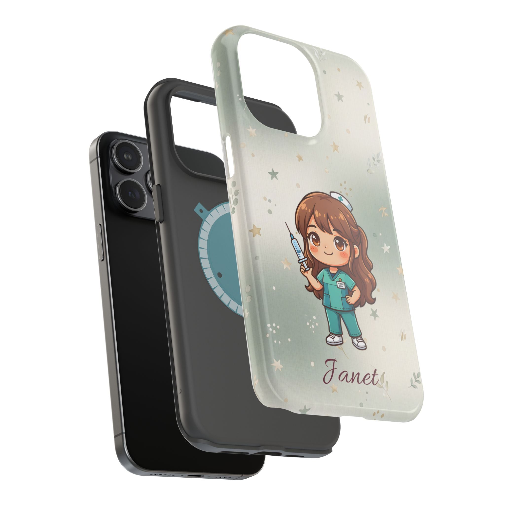 Personalized Nurse with Syringe Phone Case — Wireless Charging Cover