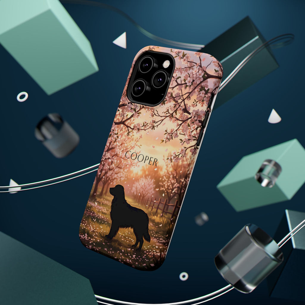 Personalized Golden Retriever Autumn Forest Phone Case — Wireless Charging Cover