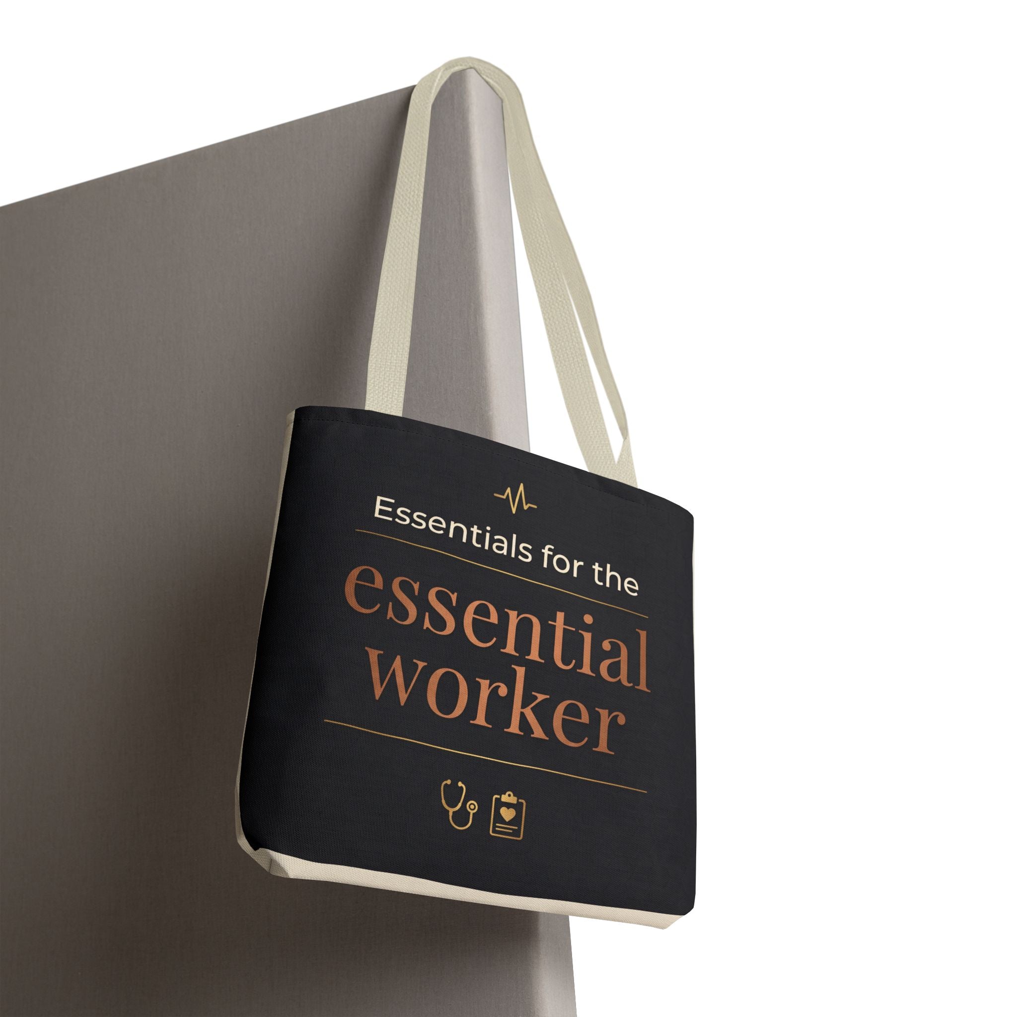 Essentials for the Essential Worker Tote | Healthcare Worker Gift Tote Bag | Nurse Doctor Appreciation Gift | Premium Polyester Carry-All
