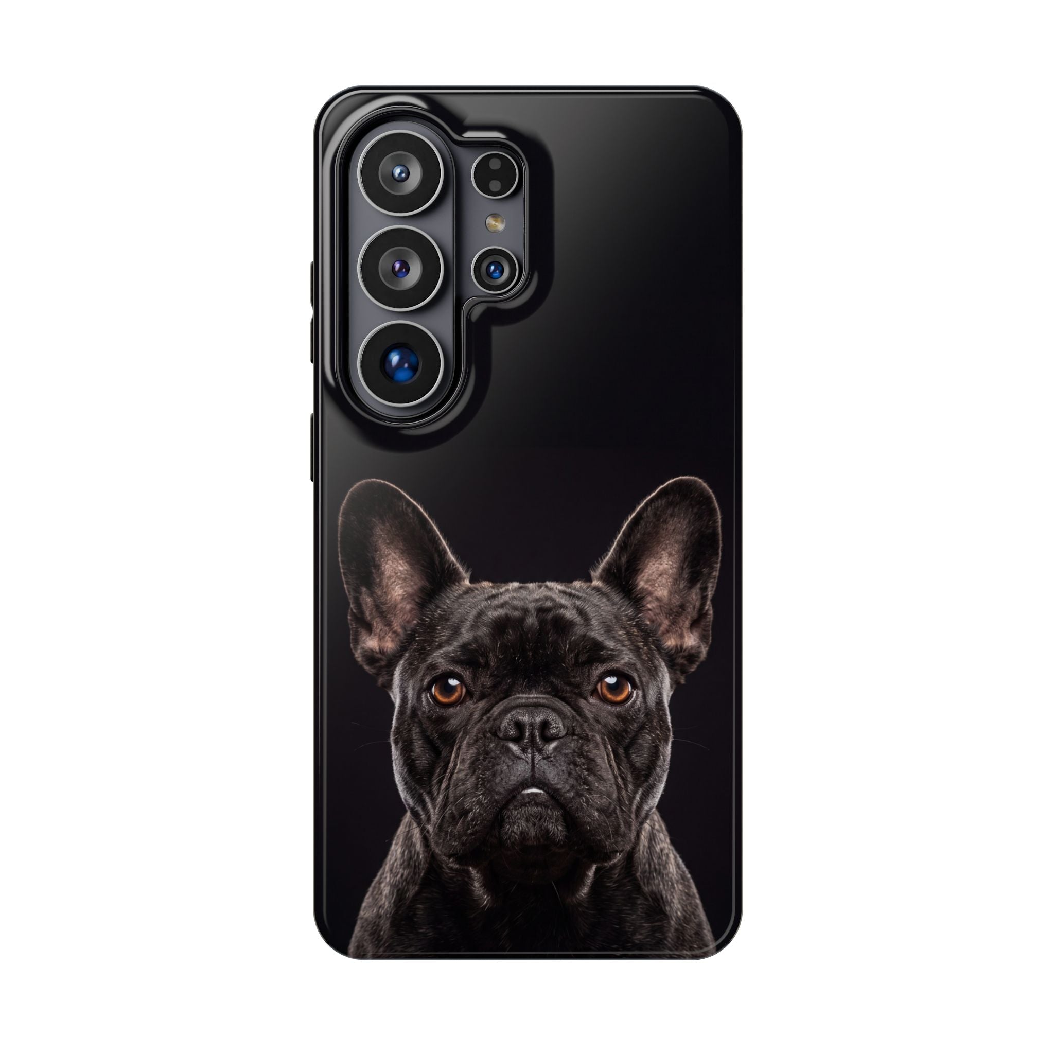 Black French Bulldog Phone Case — Impact-Resistant Wireless Charging Cover