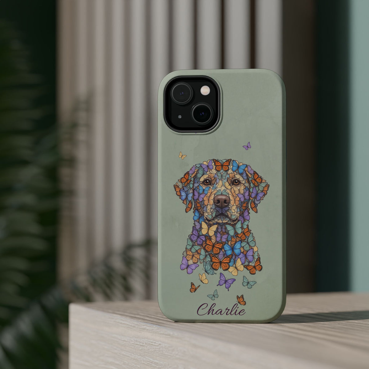 Personalized Butterfly Labrador Phone Case — Tough Magnetic Case with Wireless Charging