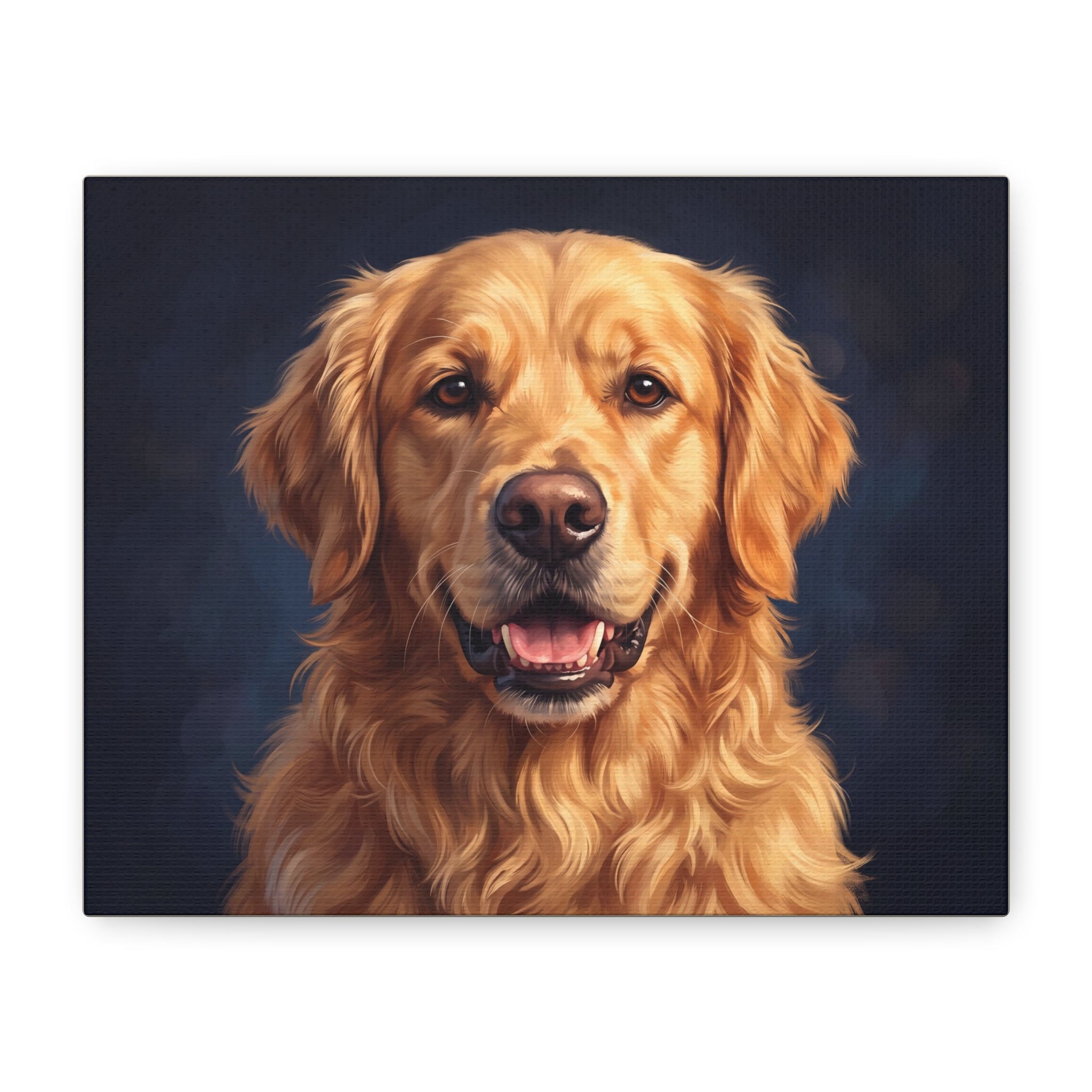 Golden Retriever Portrait Matte Canvas Wall Art