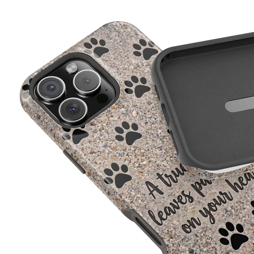 A True Friend Leaves Paw Prints Phone Case — Impact-Resistant Wireless Charging Cover