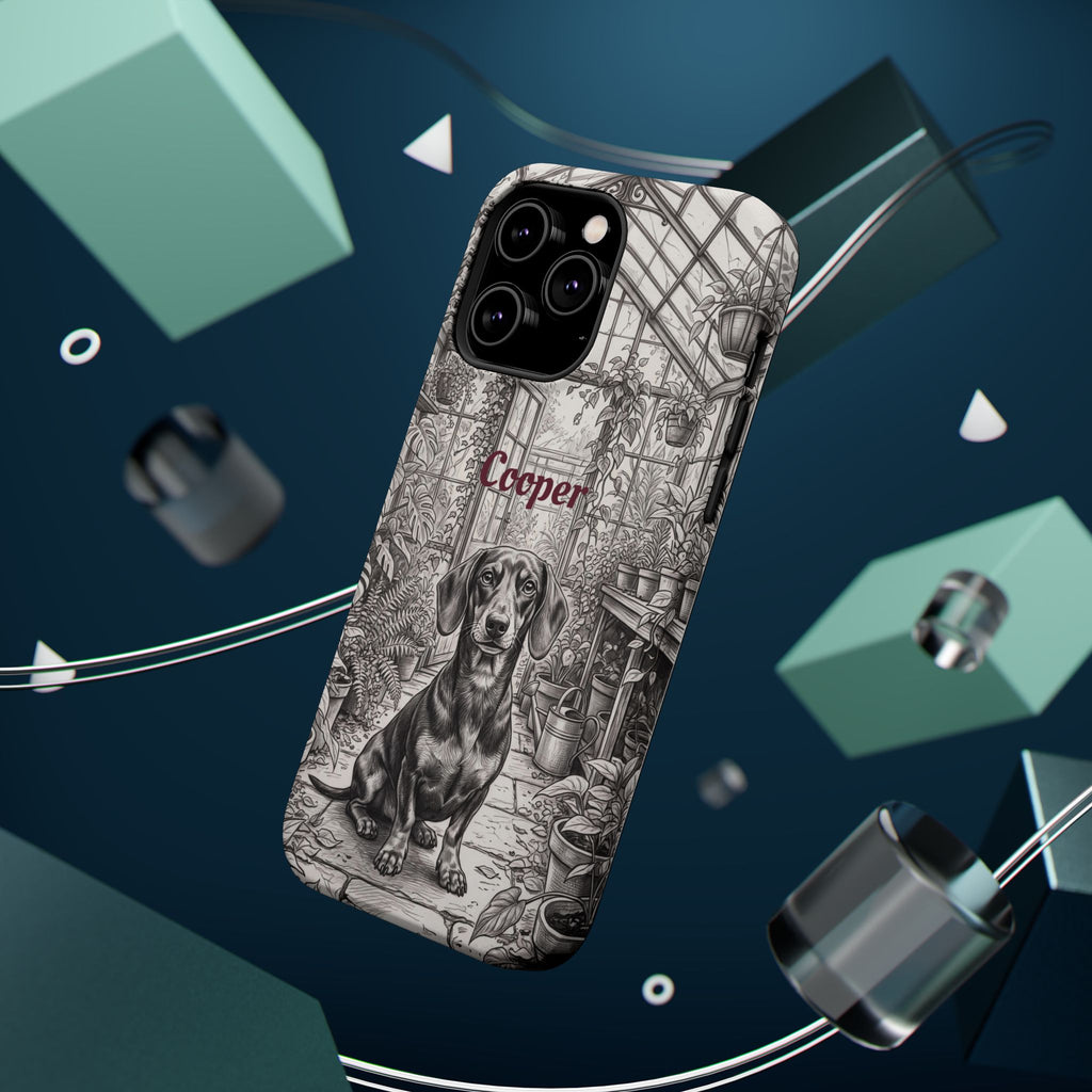 Personalized Dachshund Vintage Greenhouse Phone Case — Wireless Charging Cover