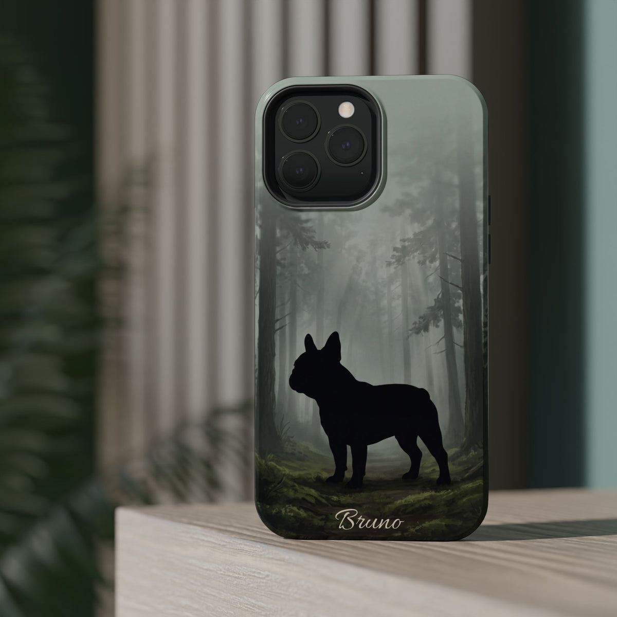 Personalized French Bulldog Misty Forest Phone Case — Wireless Charging Cover
