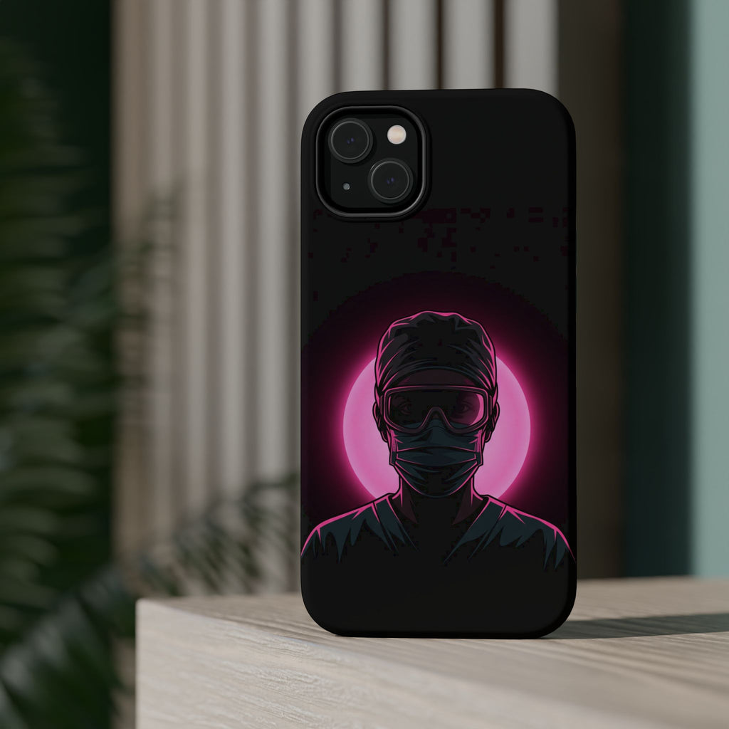 Nurse Portrait Phone Case — Navy Wireless Charging Cover
