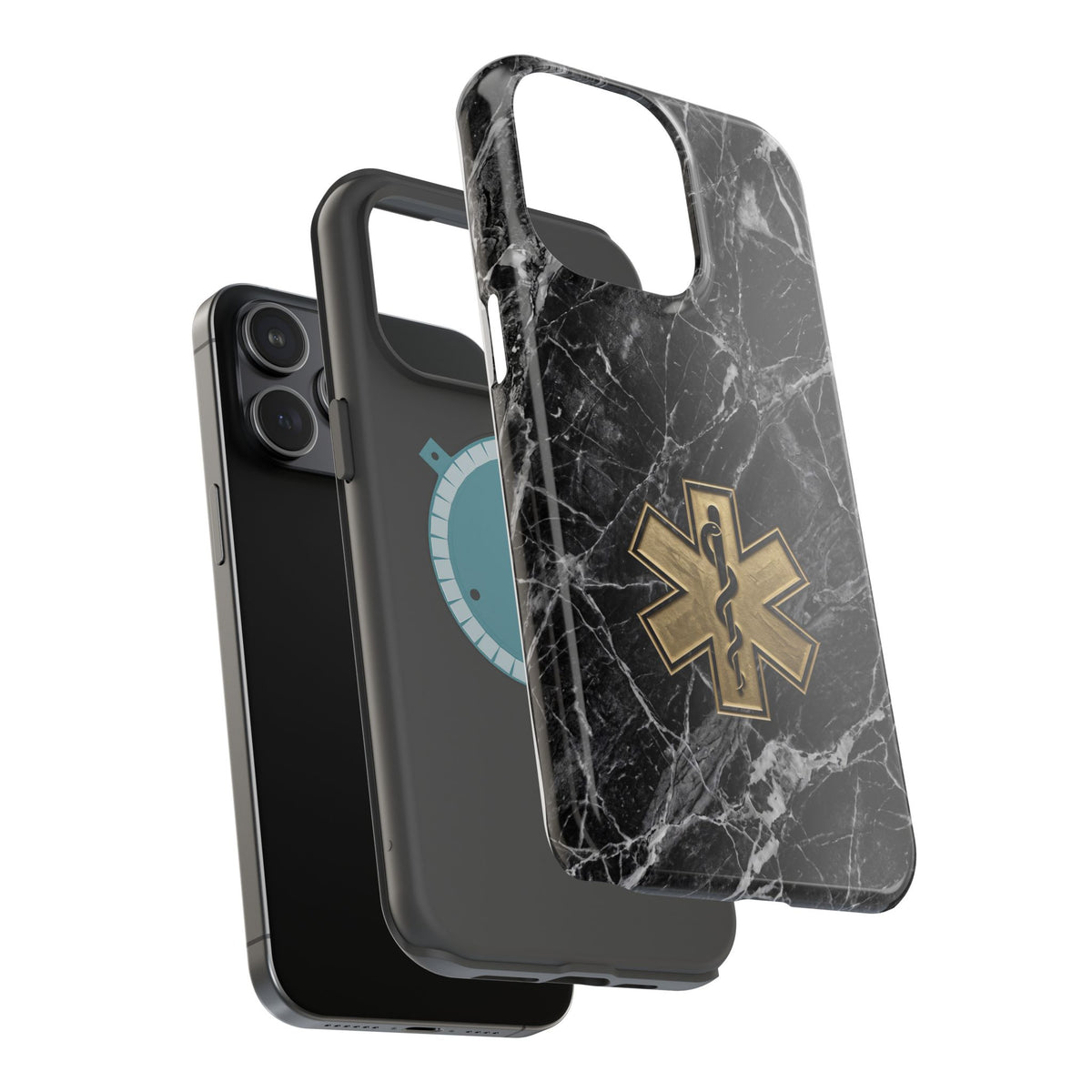 Paramedic/EMT Marble Phone Case — Magnetic Wireless Charging Cover