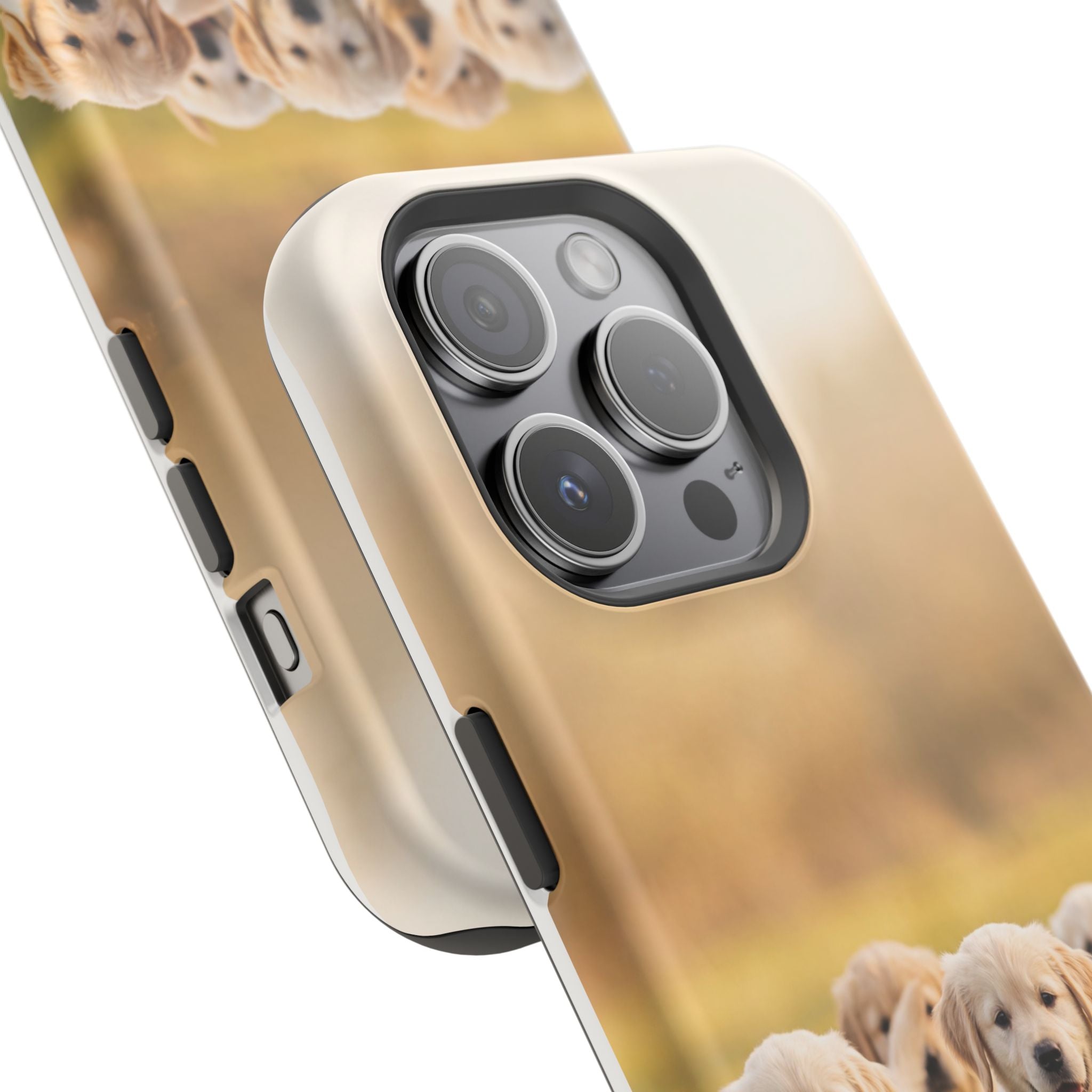 Golden Retriever Puppies Phone Case — Impact-Resistant Wireless Charging Cover