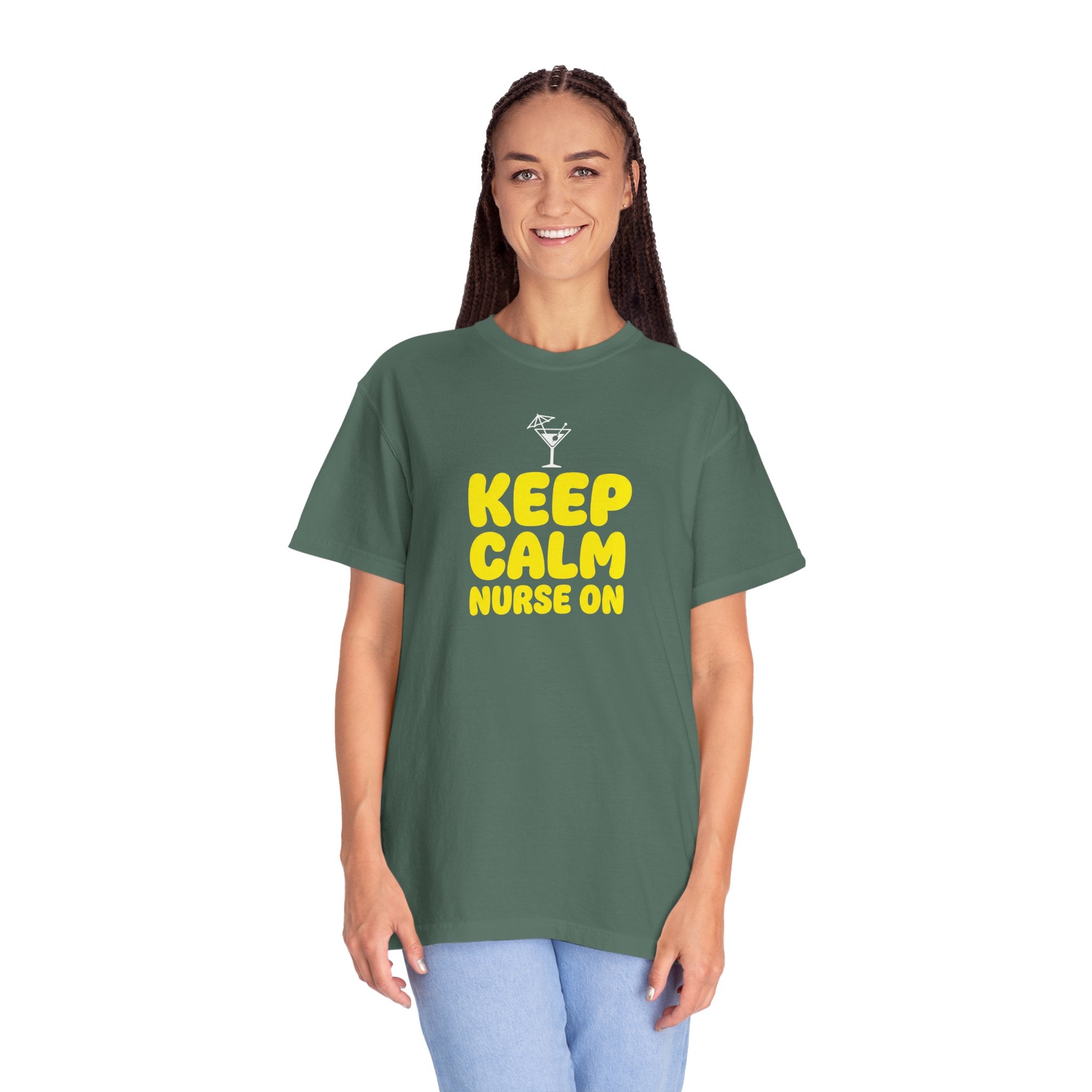 Nurse T-Shirt - "Keep Calm Nurse On" Funny Nursing Quote Unisex Tee, Nurse Appreciation Gift