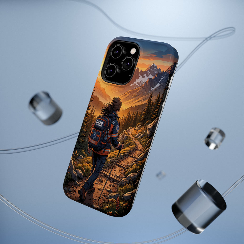 Paramedic/EMT Mountain Phone Case — Magnetic Wireless Charging Cover