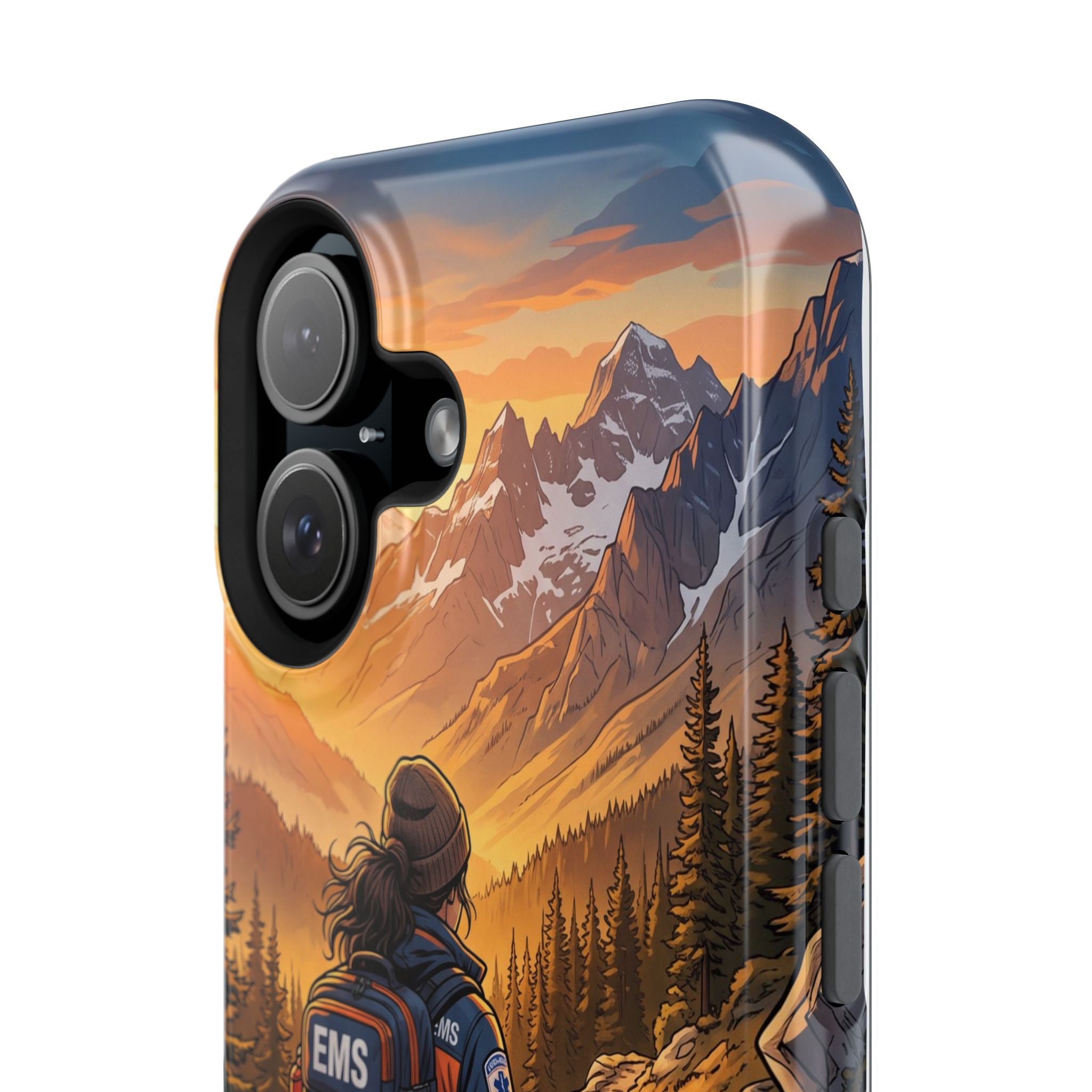 Paramedic/EMT Mountain Phone Case — Magnetic Wireless Charging Cover