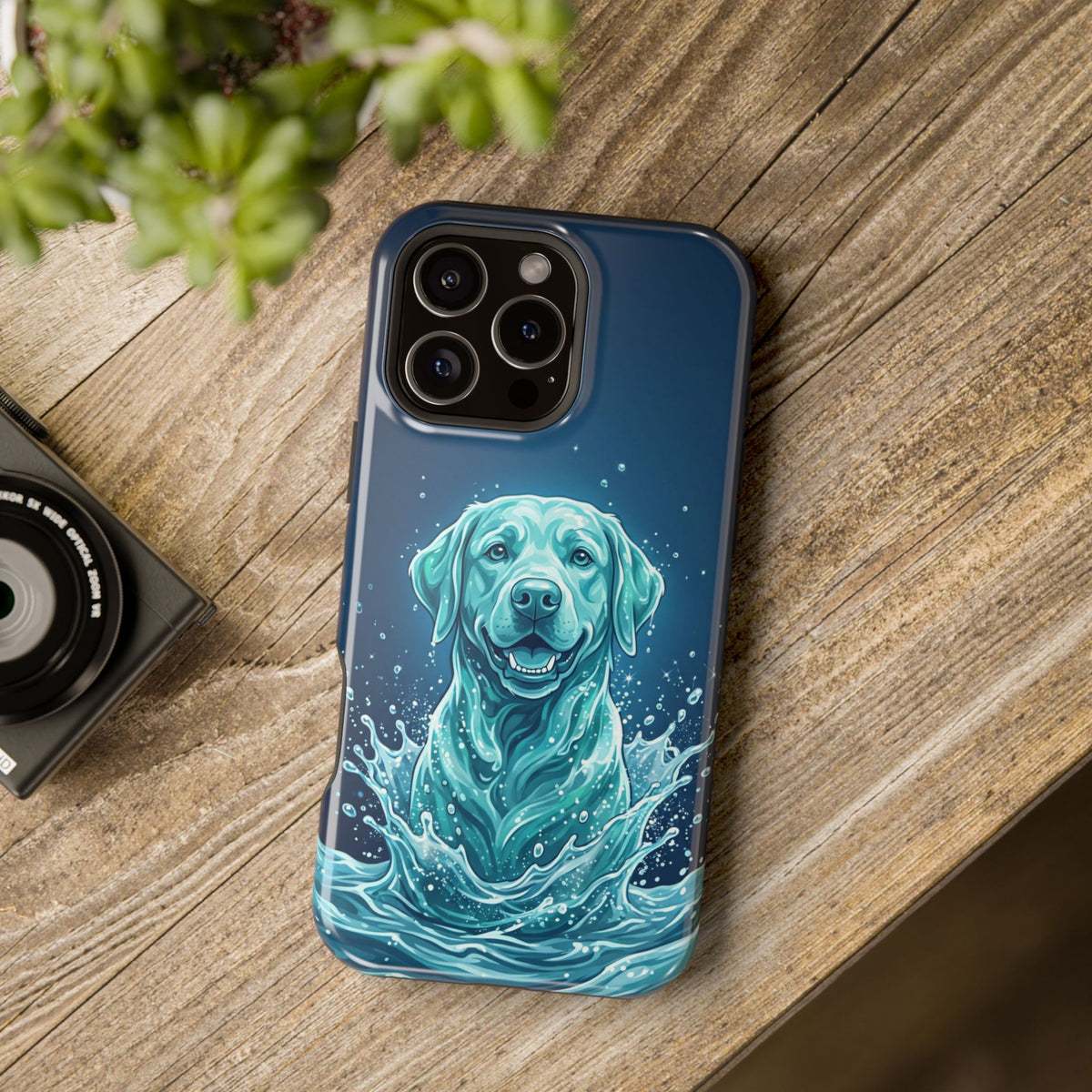 Water Splash Labrador Phone Case — Tough Magnetic Case with Wireless Charging