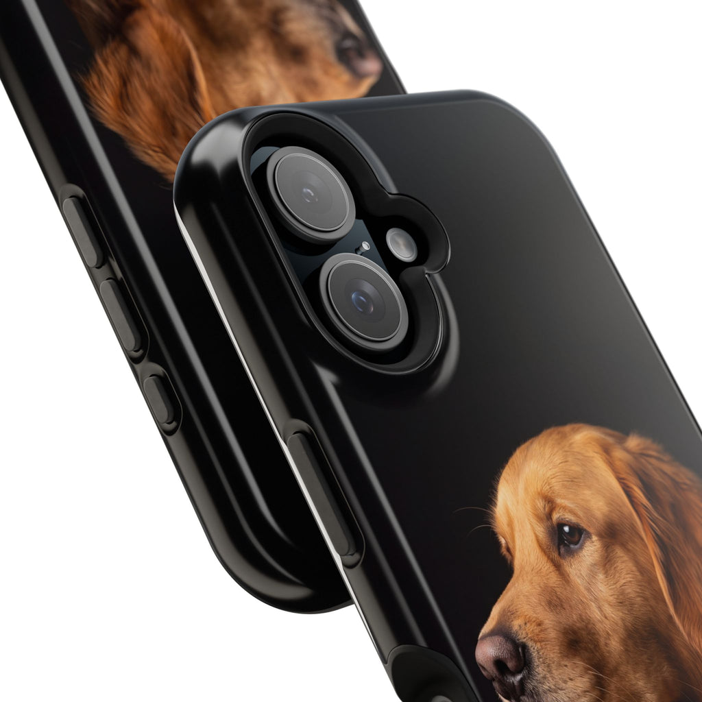 Golden Retriever Portrait Phone Case — Impact-Resistant Wireless Charging Cover