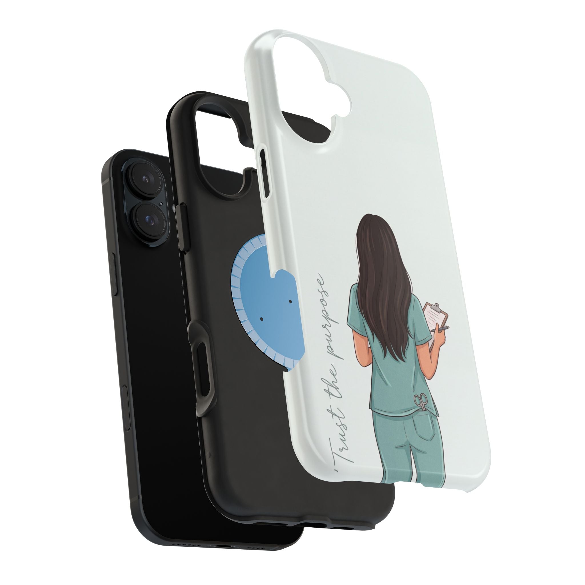 Nurse Illustration Phone Case — Impact-Resistant Wireless Charging Cover