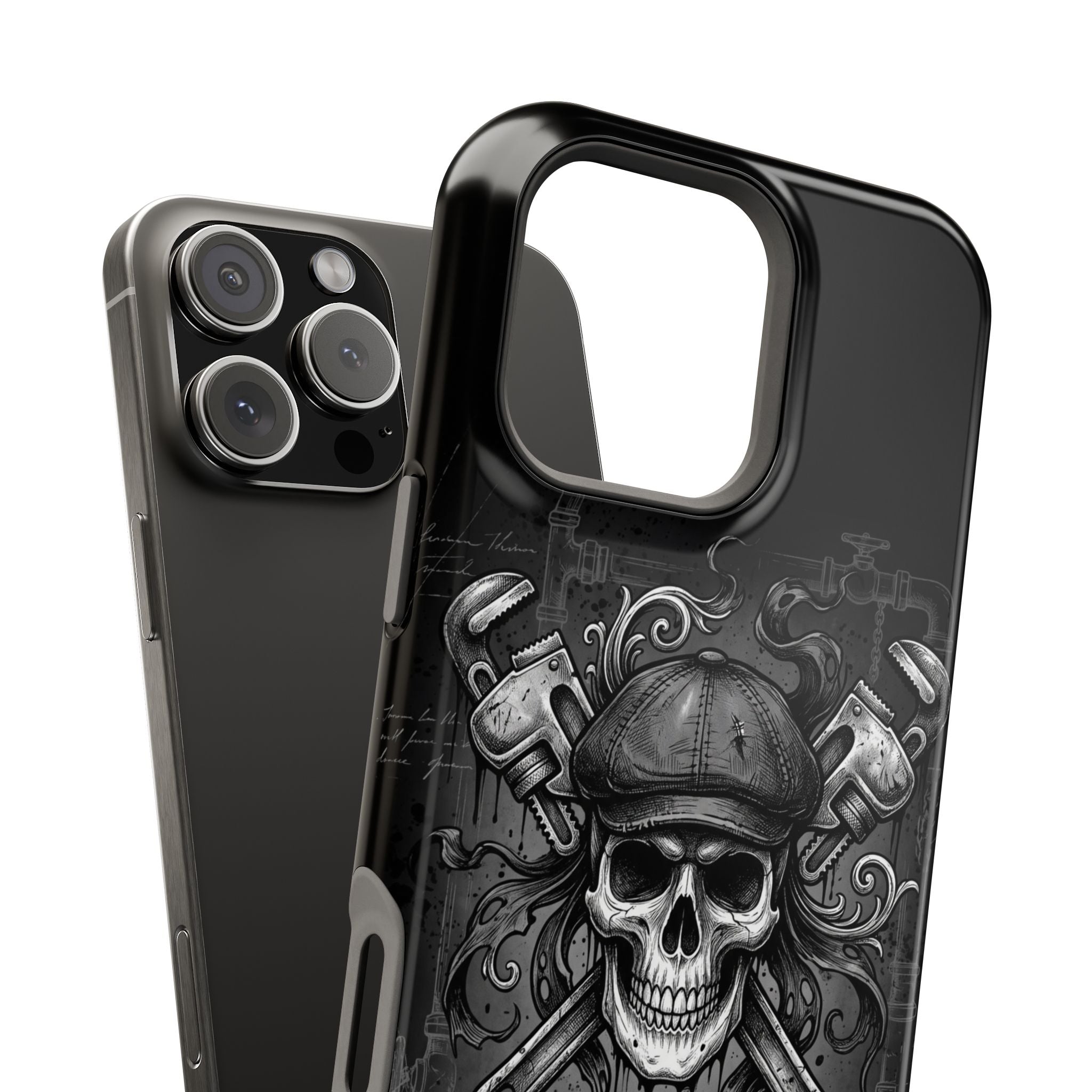Skull & Wrenches Plumber Phone Case — Wireless Charging Cover