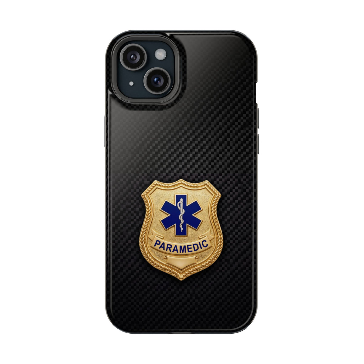 Gold Paramedic Badge Black Phone Case — Magnetic Wireless Charging Cover