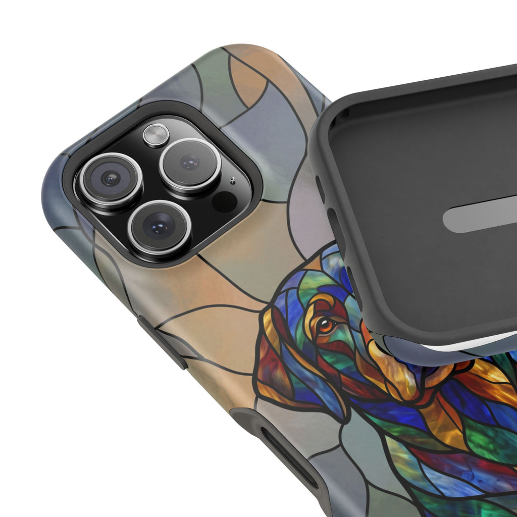 Stained Glass Labrador Phone Case — Tough Magnetic Case with Wireless Charging