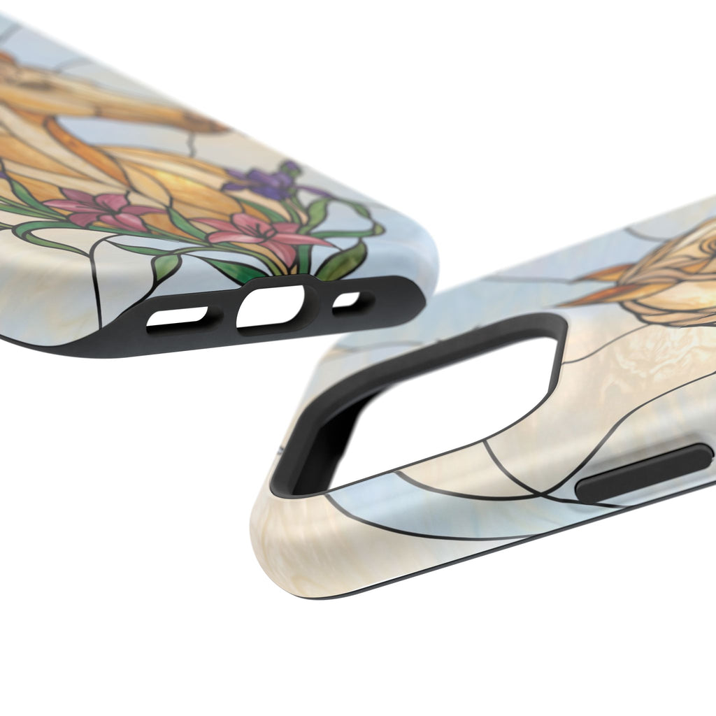 Floral Stained Glass Horse Phone Case — Tough Magnetic Case with Wireless Charging