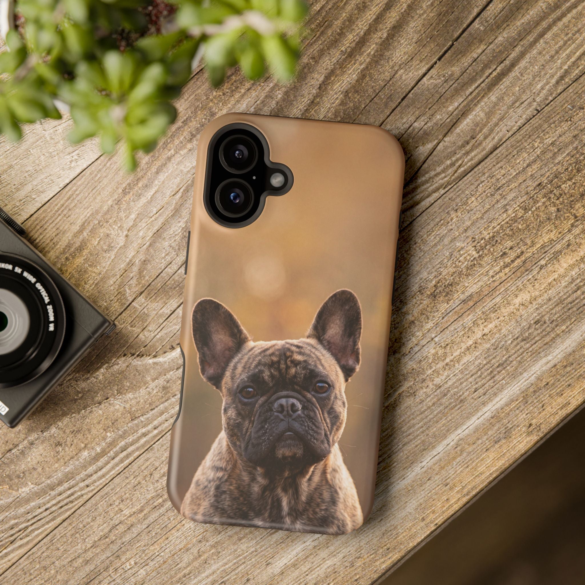 Brindle French Bulldog Phone Case — Impact-Resistant Wireless Charging Cover