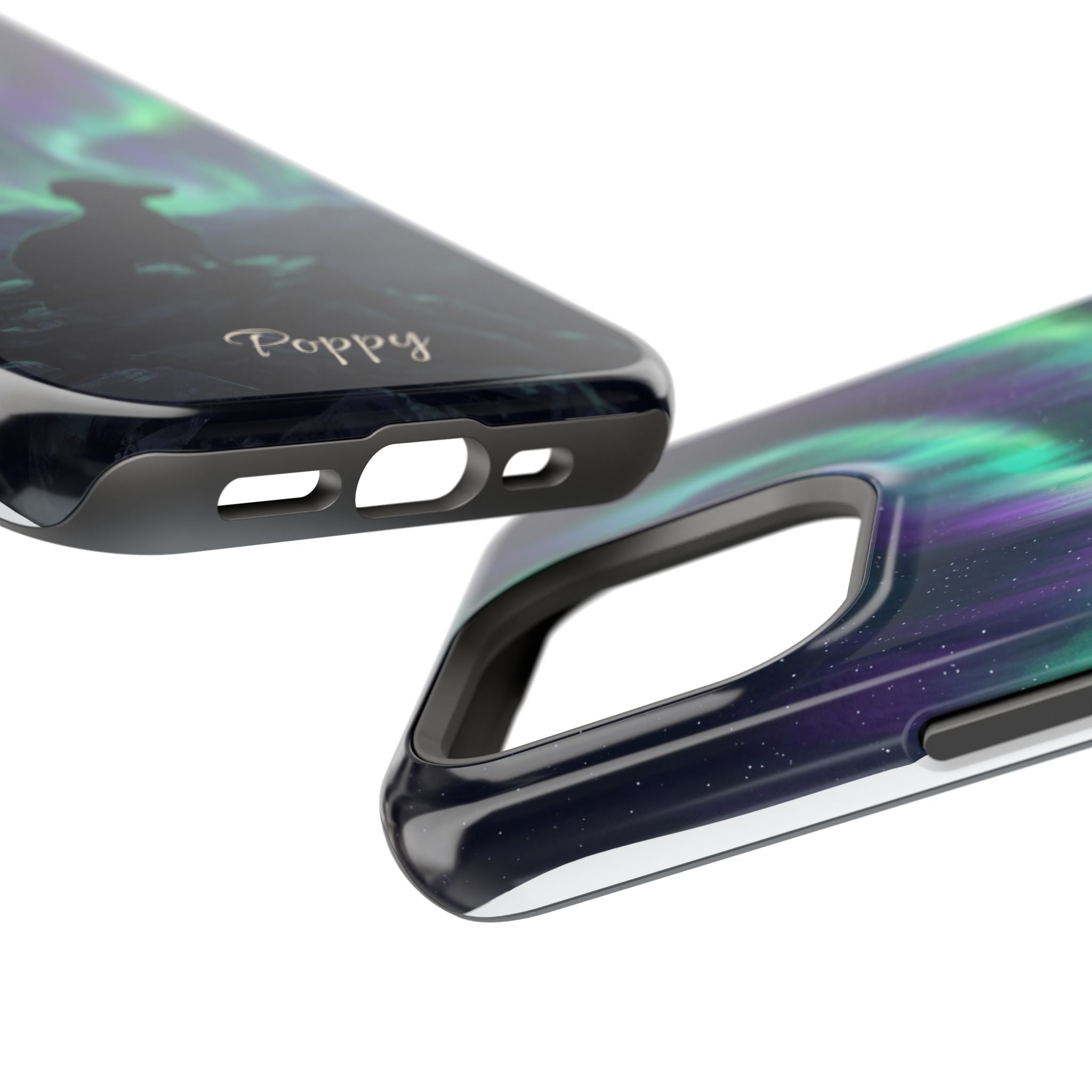 Personalized Dachshund Northern Lights Phone Case — Wireless Charging Cover
