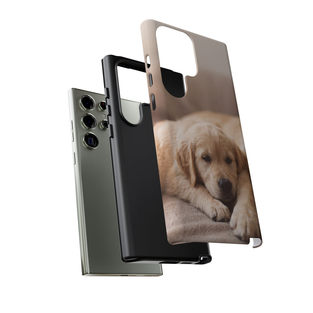 Sleepy Golden Retriever Puppy Phone Case | Cozy Cuddly Puppy Portrait | Samsung & iPhone