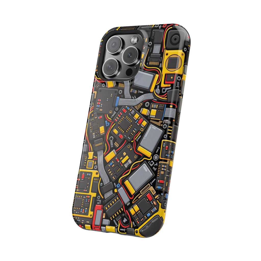 Voltage Board Phone Case — Yellow Circuit Wireless Charging Cover