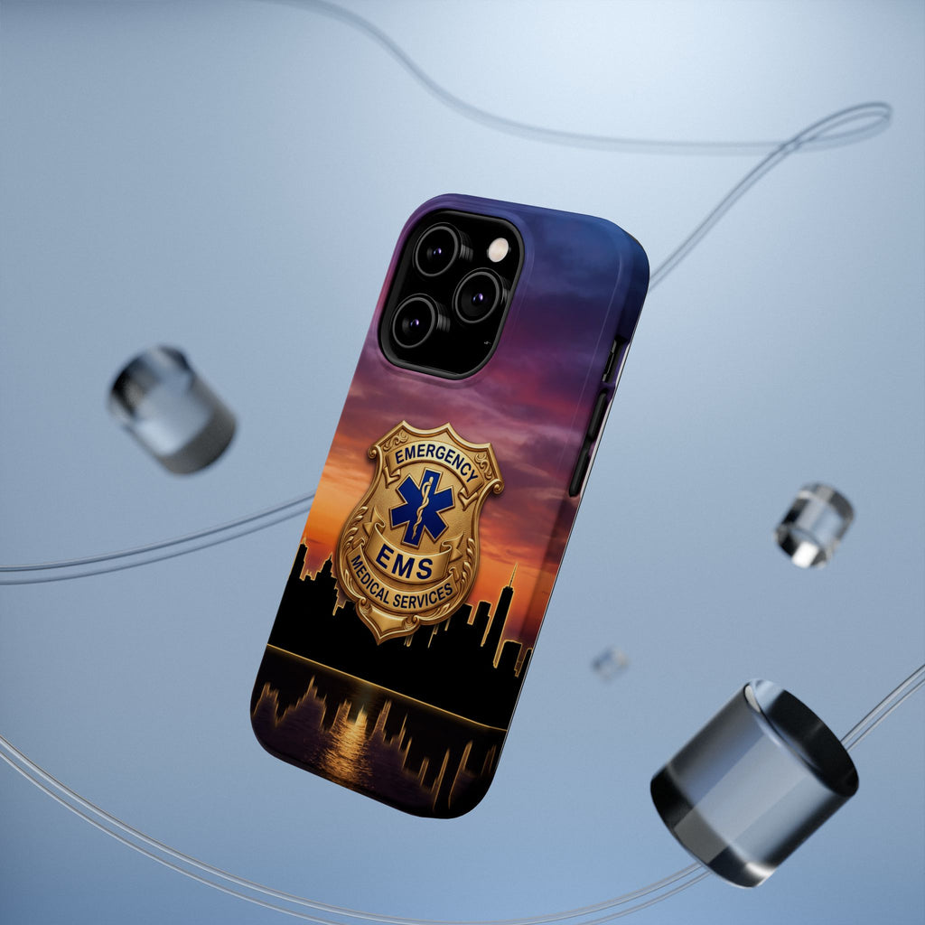 EMS Badge Sunset Skyline Phone Case — Magnetic Wireless Charging Cover