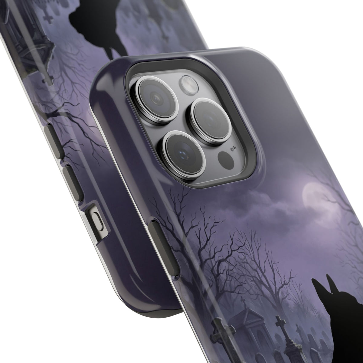 Personalized French Bulldog Moonlit Graveyard Phone Case — Wireless Charging Cover