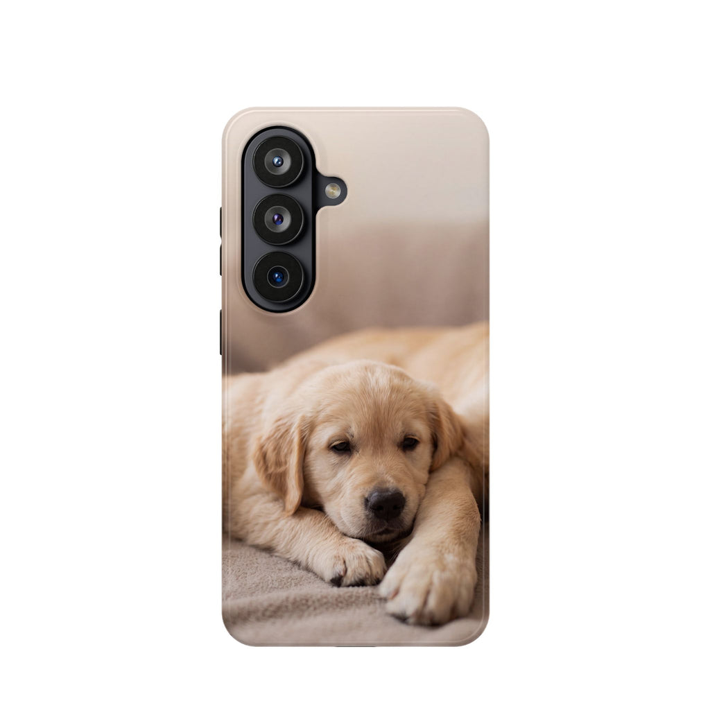 Golden Retriever Puppy Phone Case — Impact-Resistant Wireless Charging Cover