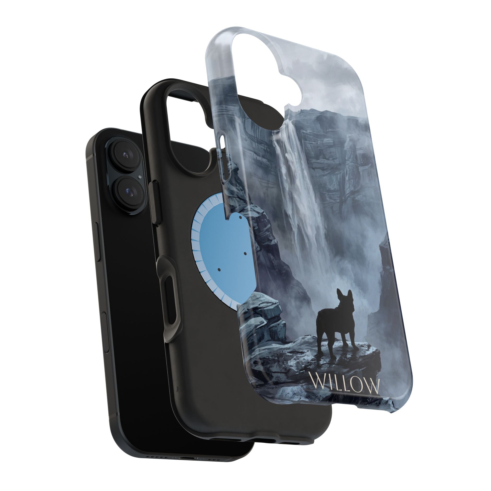 Personalized French Bulldog Misty Waterfall Phone Case — Wireless Charging Cover