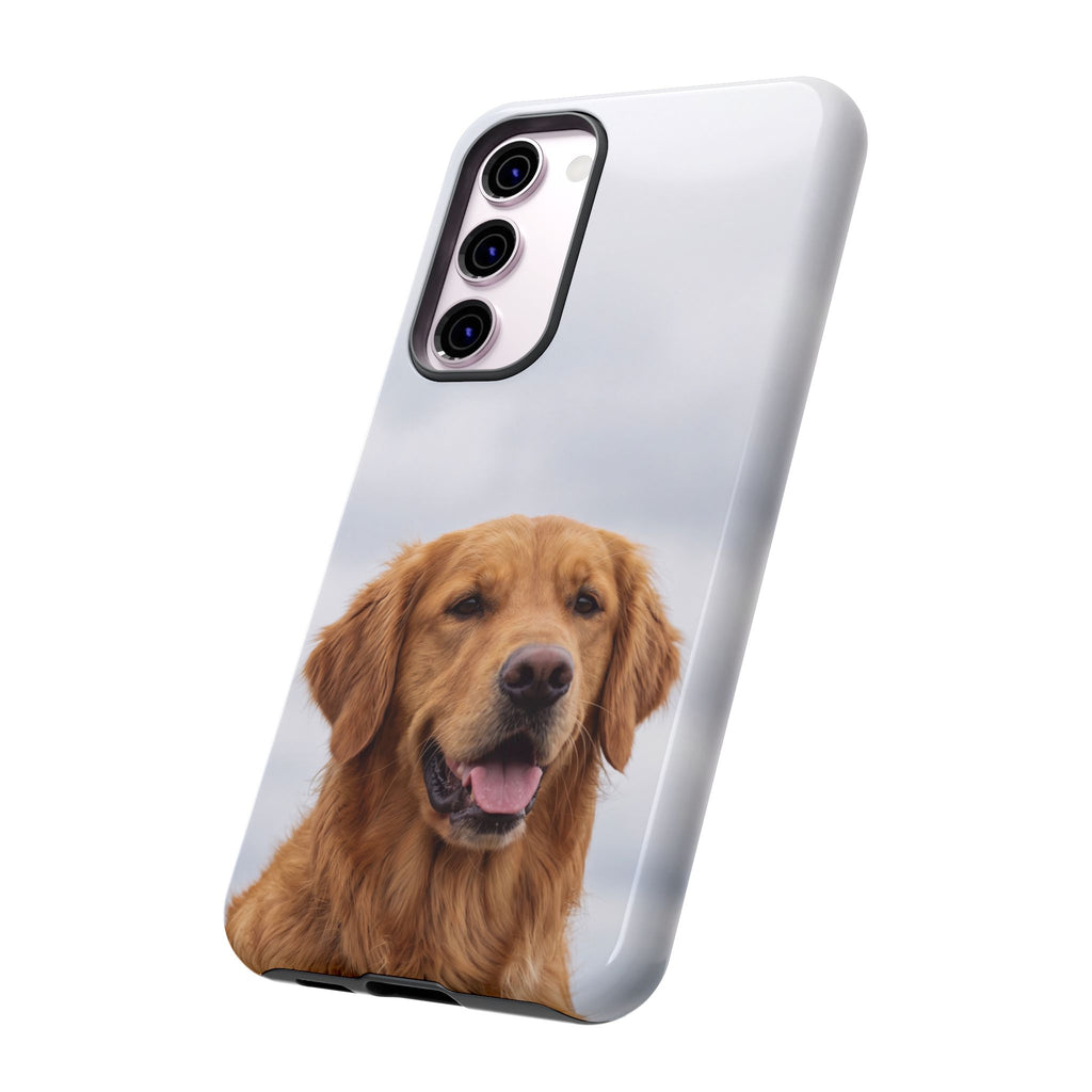 Golden Retriever Portrait Phone Case | Happy Dog Photo on Soft Sky Background | Samsung & iPhone