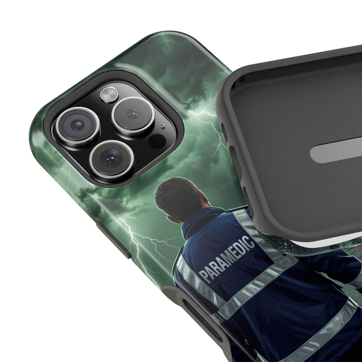 Paramedic Green Storm Phone Case — Magnetic Wireless Charging Cover