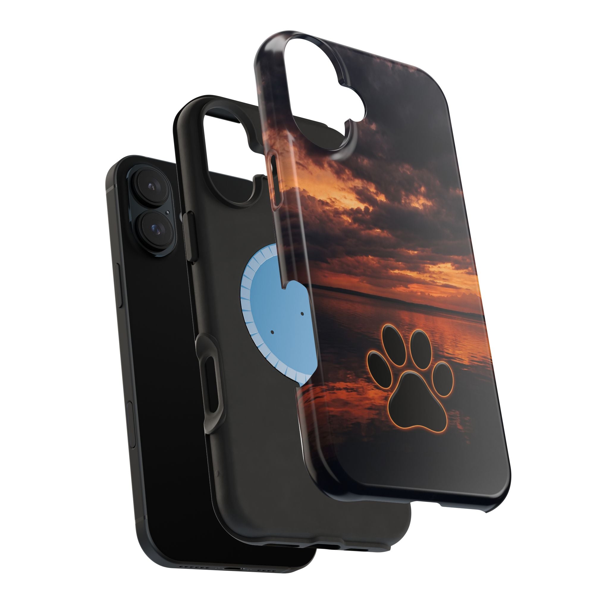 Paw Sunset Magnetic Impact-Resistant Phone Case for iPhone and Samsung Galaxy series