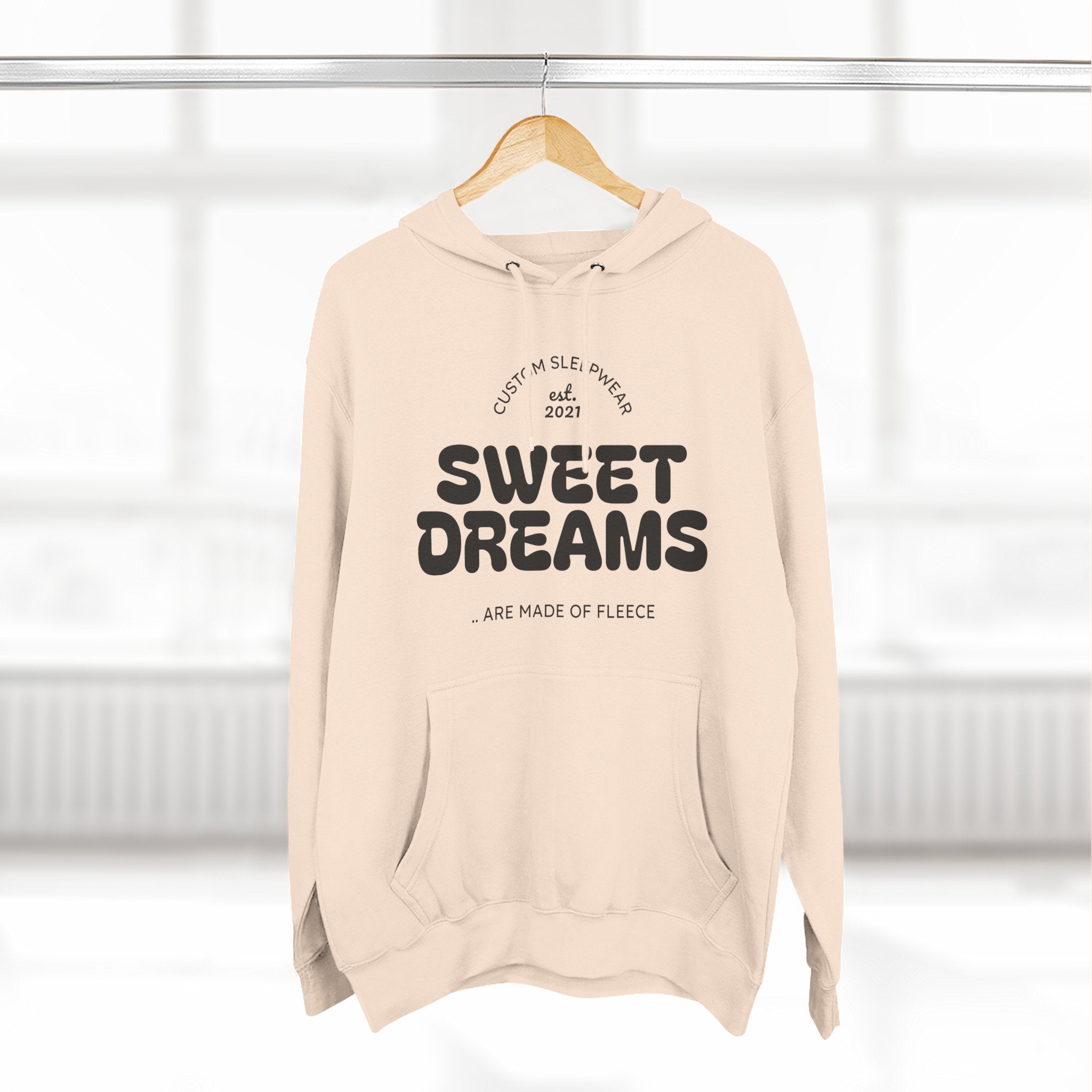 Sweet Dreams Hoodie — Cozy Fleece Pullover with Retro Script