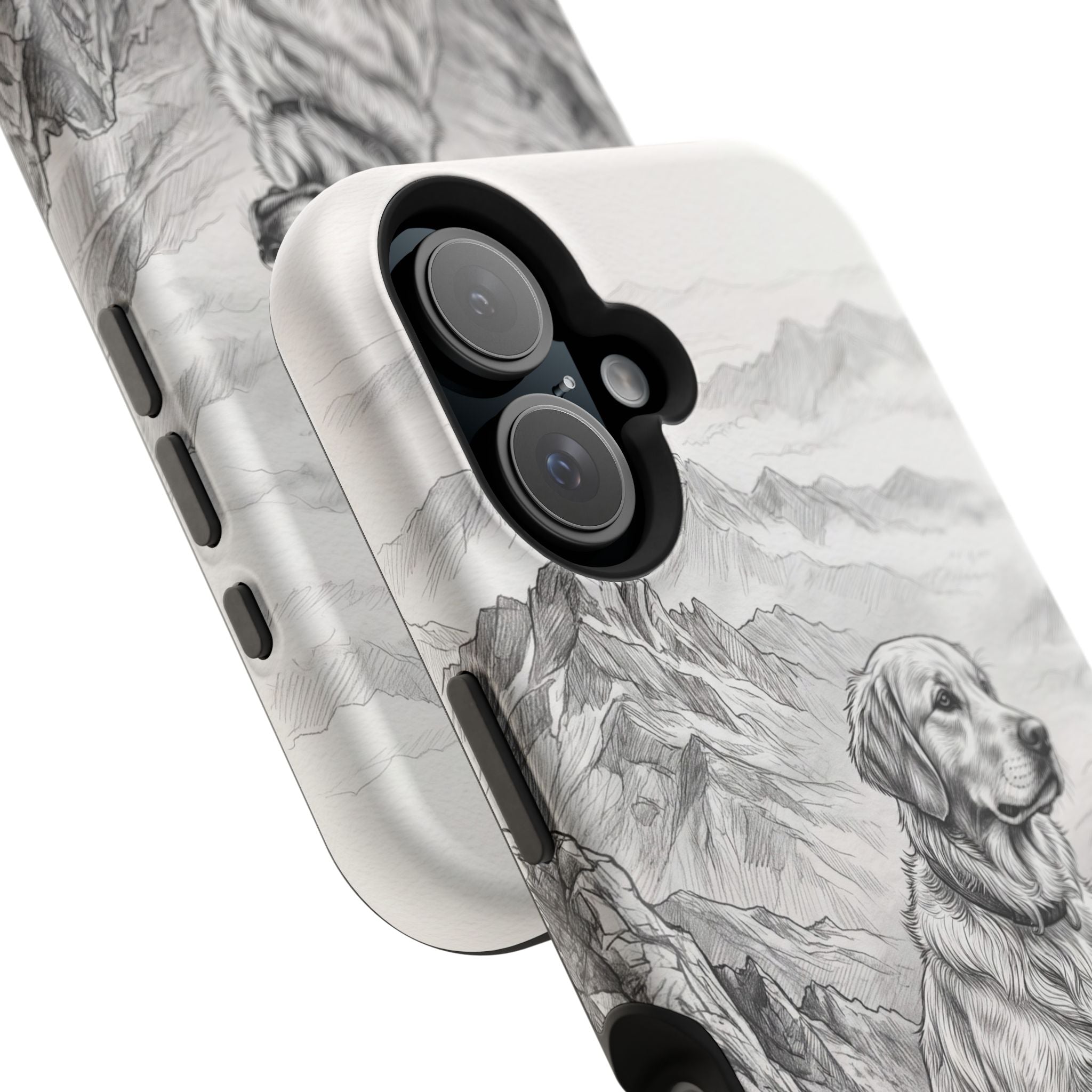 Personalized Golden Retriever Mountain Peak Phone Case — Wireless Charging Cover