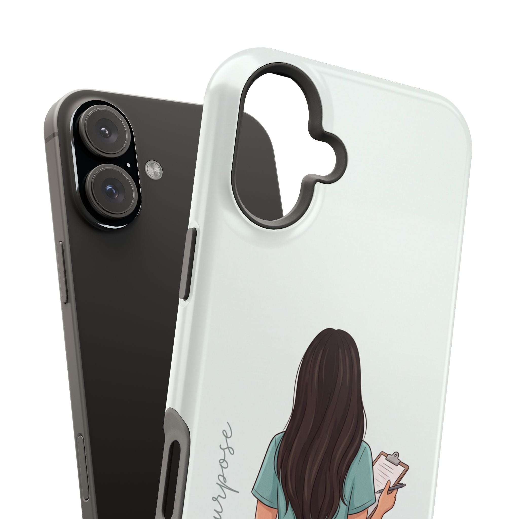 Nurse Illustration Phone Case — Impact-Resistant Wireless Charging Cover