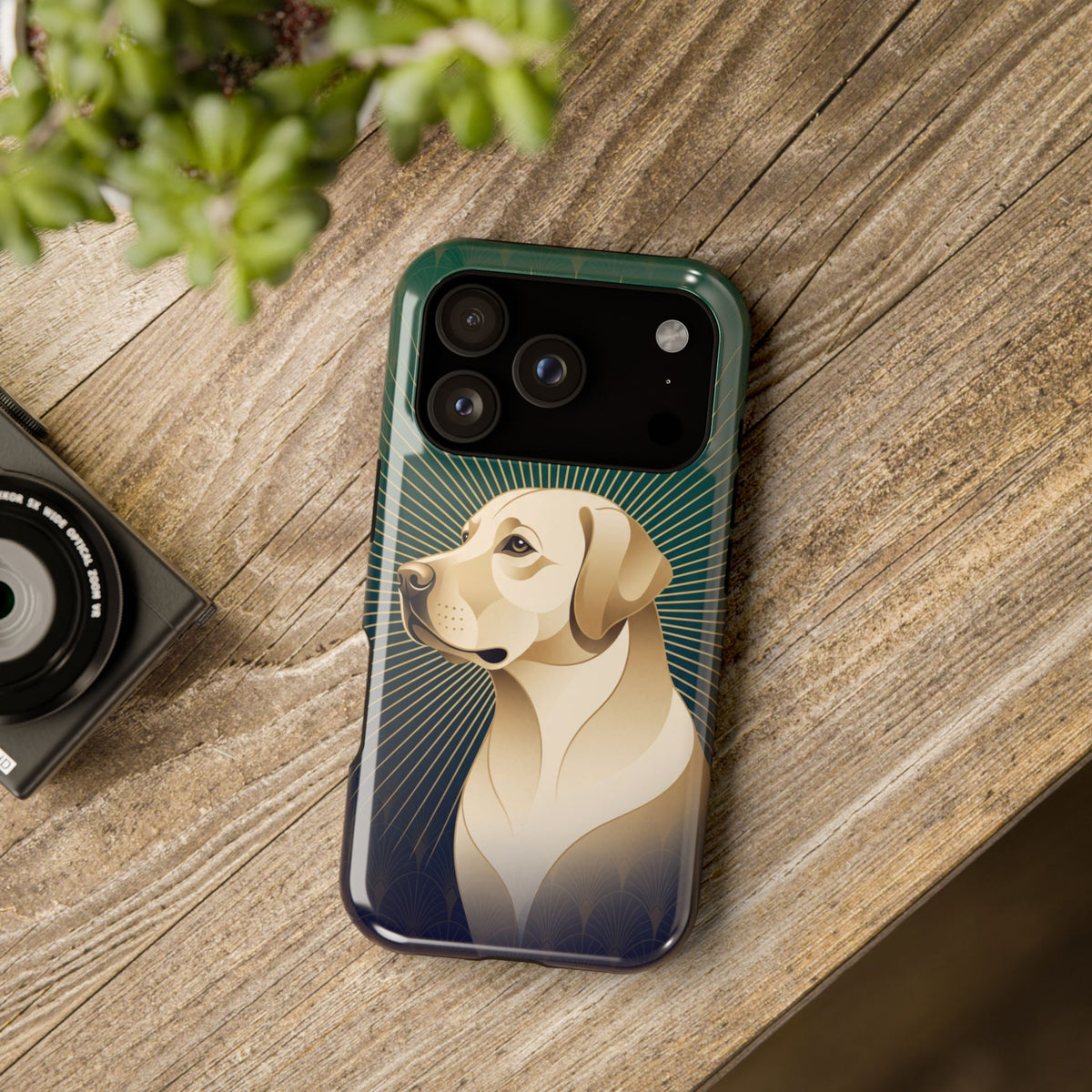 Art Deco Labrador Phone Case — Tough Magnetic Case with Wireless Charging