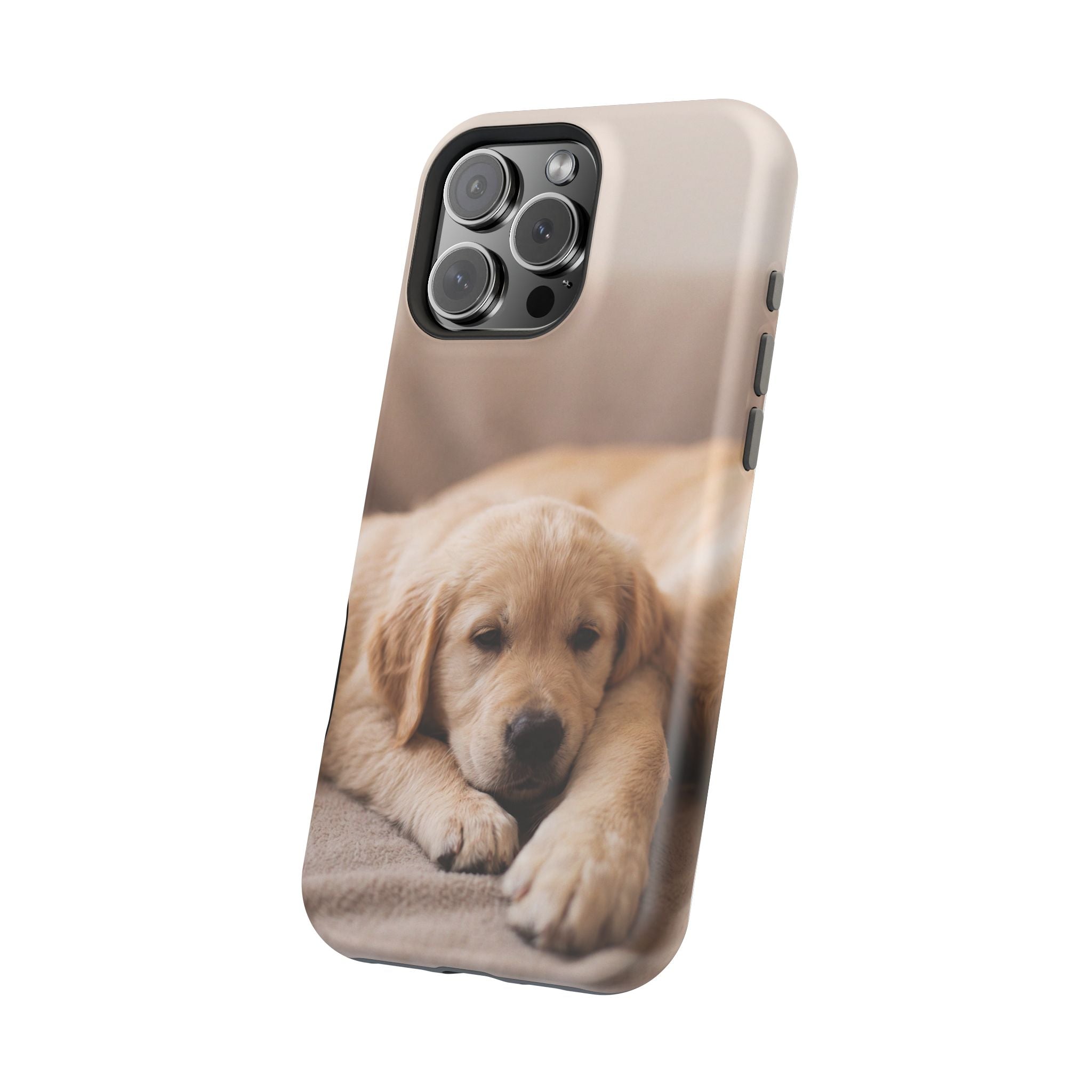 Golden Retriever Puppy Phone Case — Impact-Resistant Wireless Charging Cover