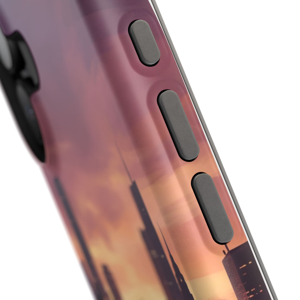 Personalized Dachshund City Skyline Phone Case — Wireless Charging Cover