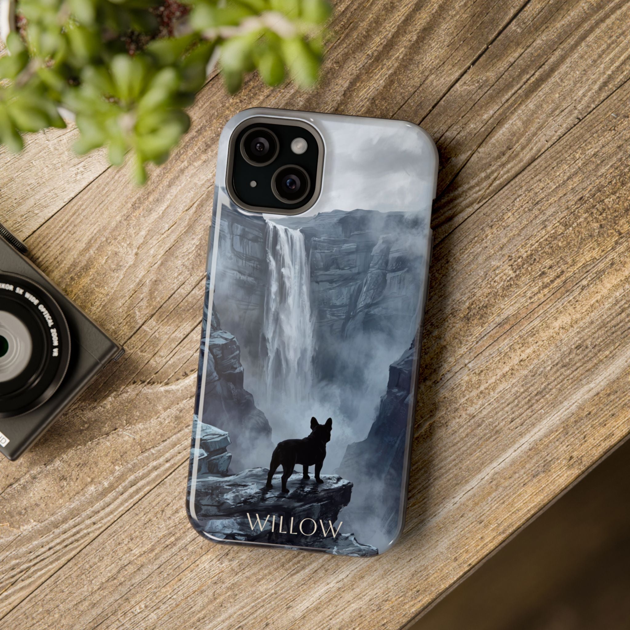 Personalized French Bulldog Misty Waterfall Phone Case — Wireless Charging Cover